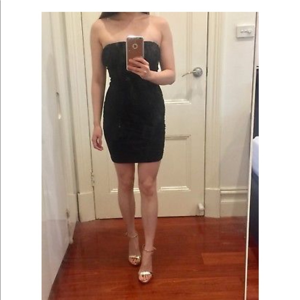 New Zara trafaluc Womens Bodycon Dress XS Black - Picture 2 of 6